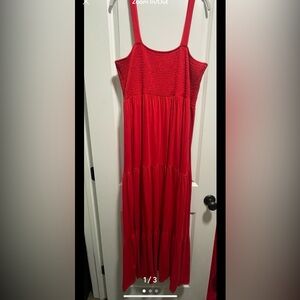 Red maxi dress